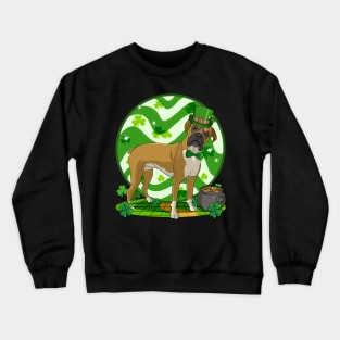 Boxer Dog St Patricks Day Leprechaun Crewneck Sweatshirt